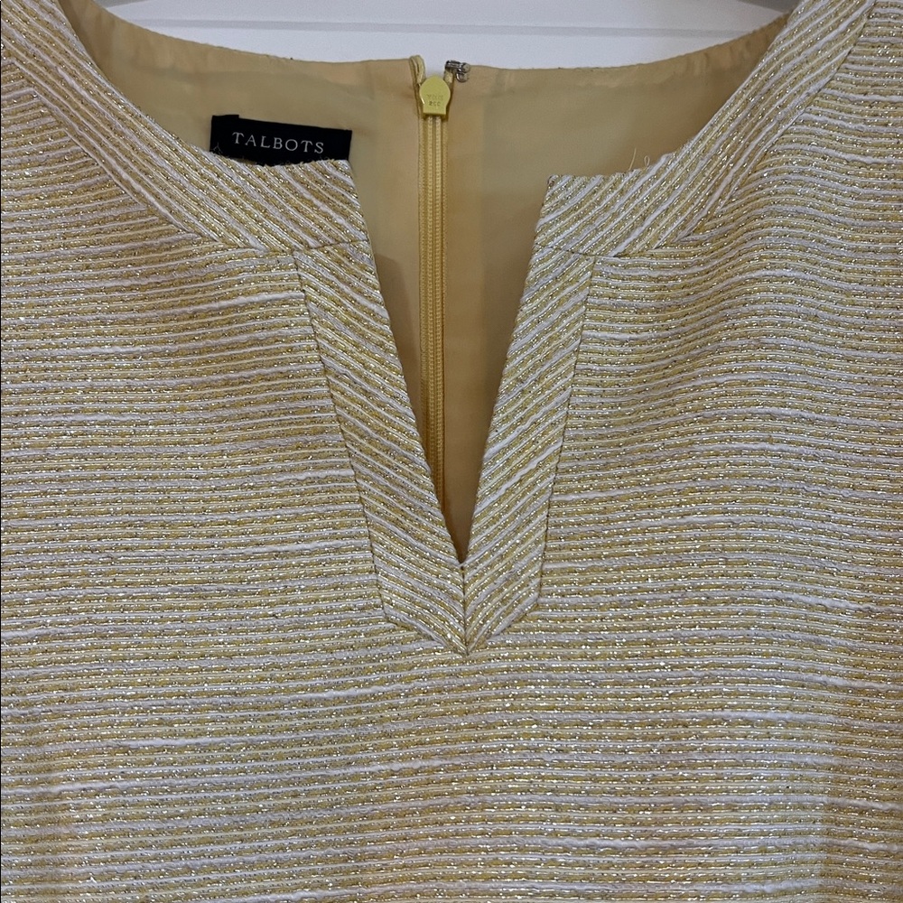 Talbots Gold Textured Dress - Picture 4 of 5